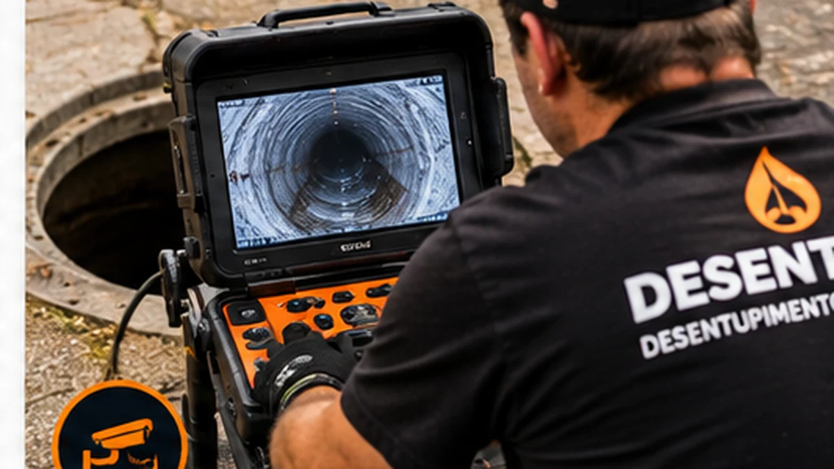 Equipamento utilizado em inspeção CCTV de tubagens